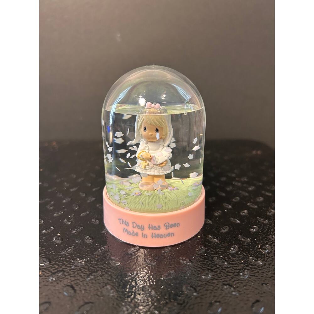 1985 Precious Moments bridal snow globe "This Day Has Been Made In Heaven"